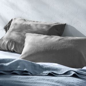 Standard 100% Linen Pillowcases Dark Gray - Casaluna